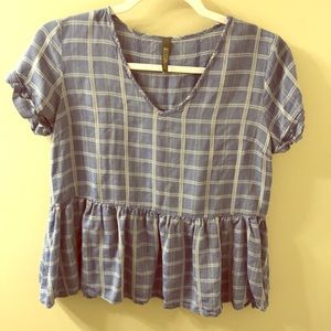 Allison Joy blue and white top